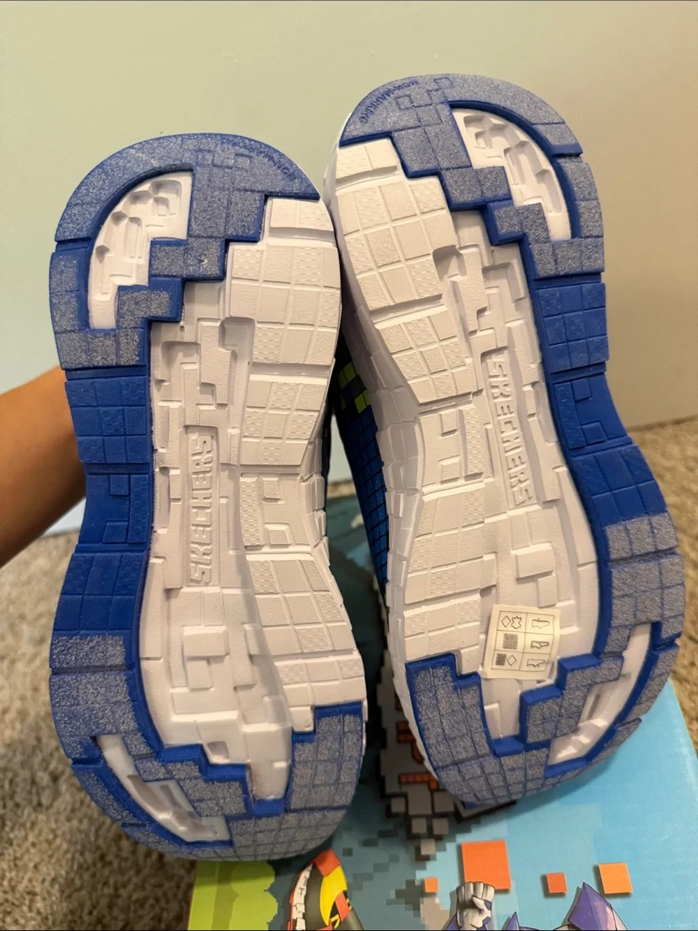 Skechers Kids' Blue & Lime Mega-Craft Light-Up Sneaker